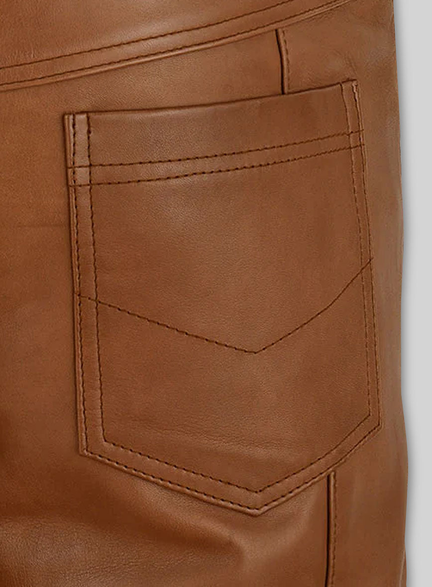 Log Cabin Brown Wax Noach Leather Pants