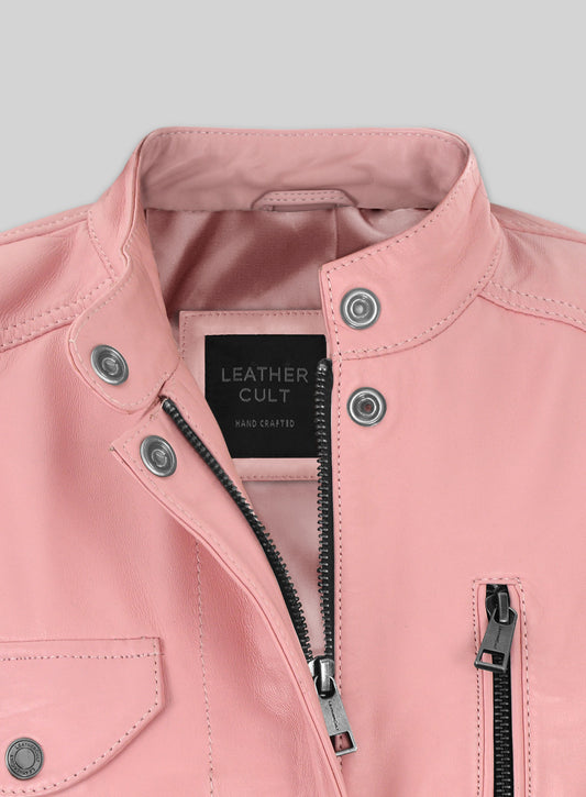 Light Pink Leather Jacket # 520 - 32 Female