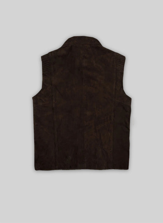 Soft Dark Brown Suede Leather Vest # 354