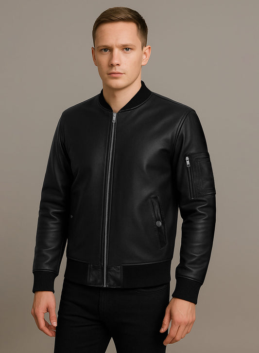 MA-1 Bomber Leather Jacket