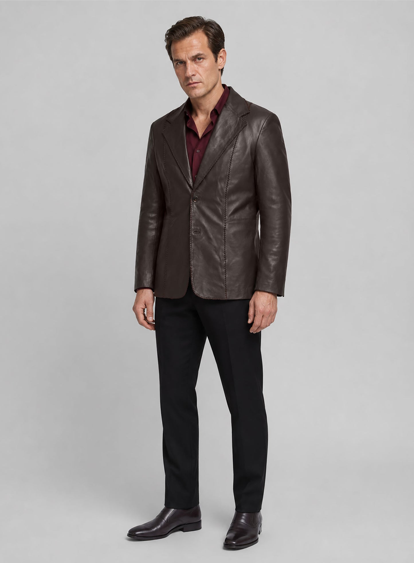 Michael Shannon Elvis & Nixon Leather Blazer