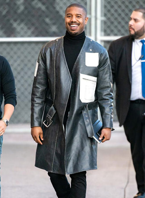 Michael B Jordan Leather Long Coat - LeatherCult
