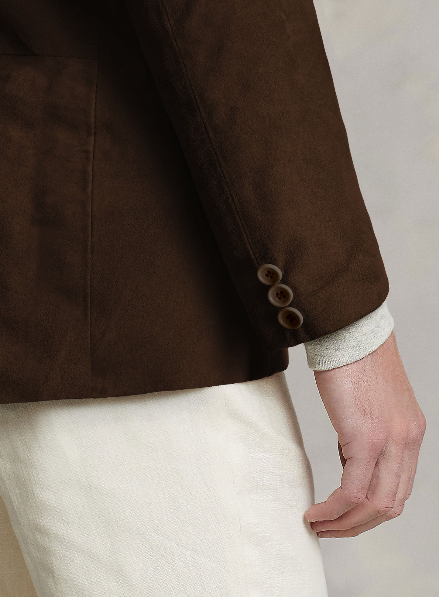 Soft Mid Brown Suede Leather Blazer