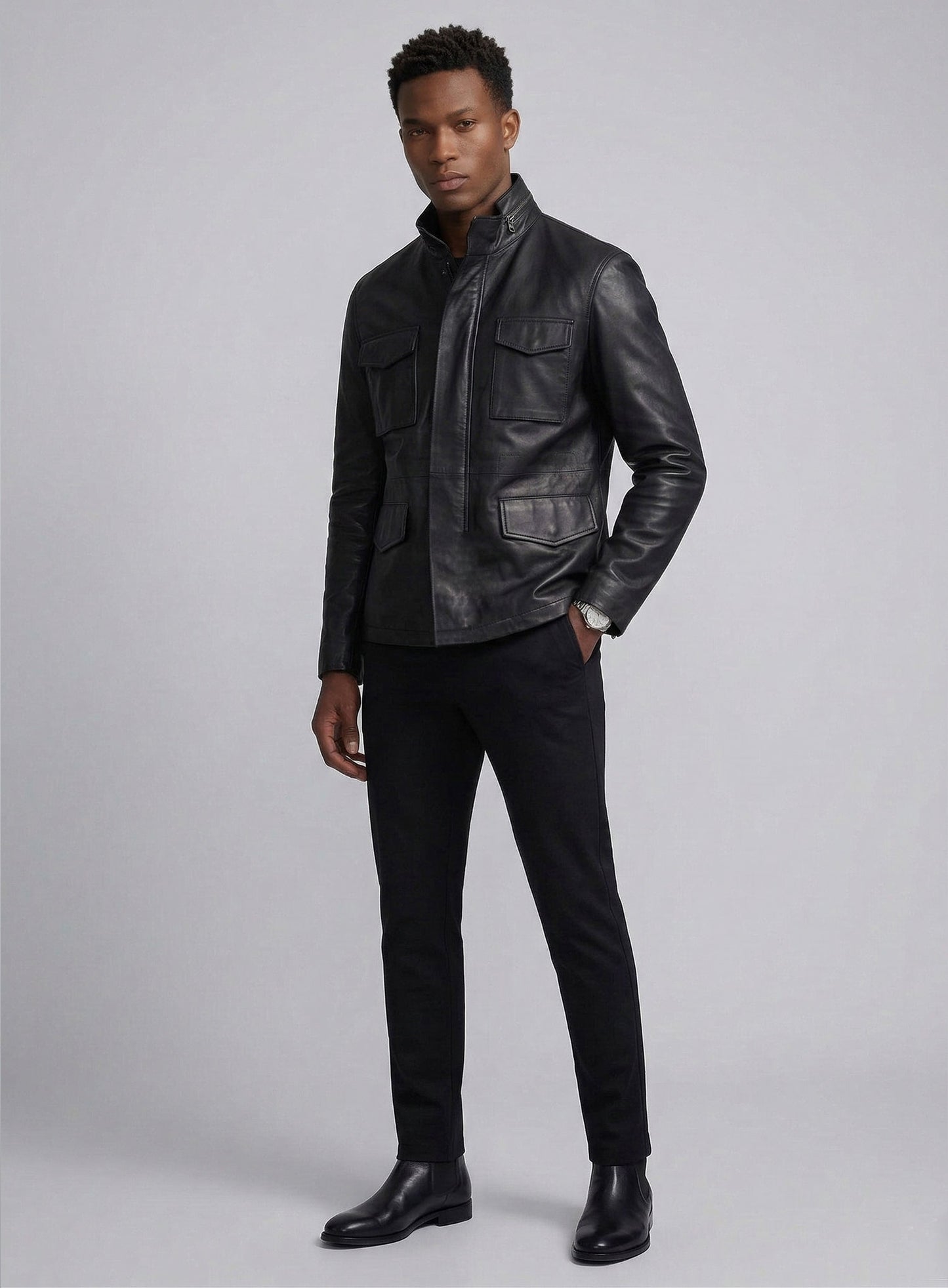 Military M-65 Leather Jacket