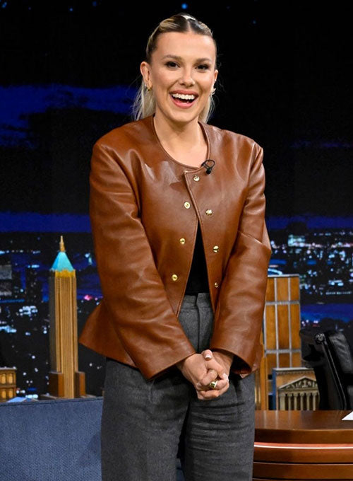 Women’s Millie Bobby Brown Leather Jacket by LeatherCult
