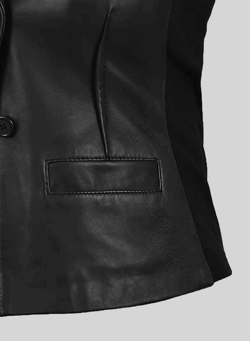 Modern Stretch Leather Blazer