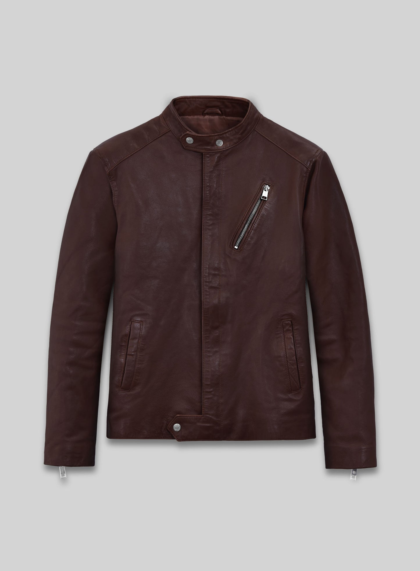 Motorad Burgundy Biker Leather Jacket