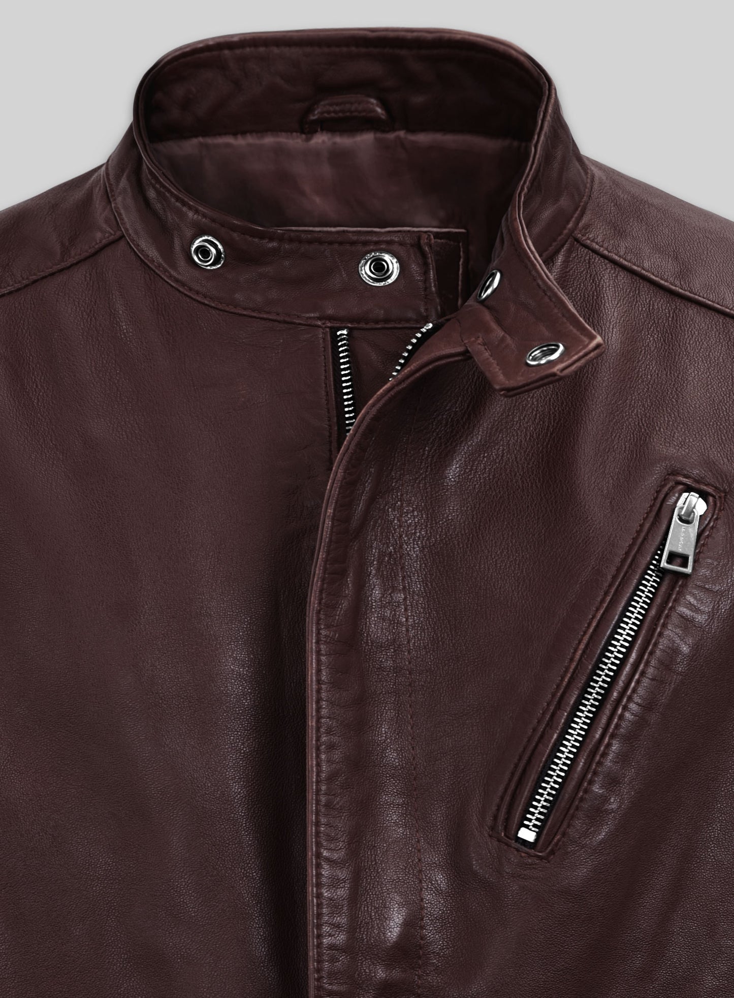Motorad Burgundy Biker Leather Jacket