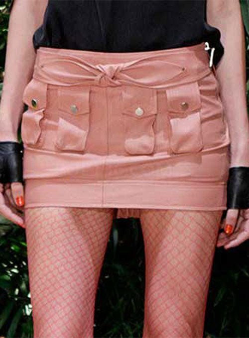 Multi Pocket Leather Skirt - # 452 - LeatherCult