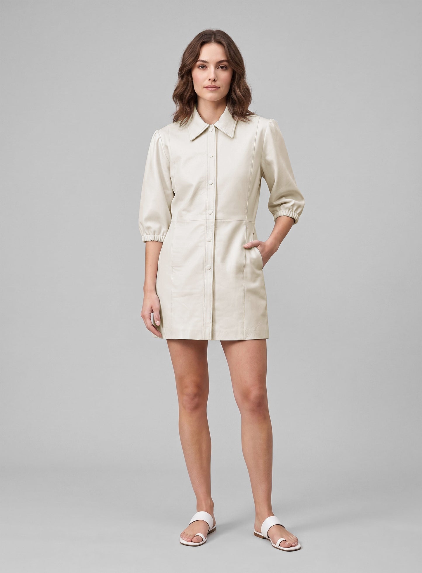 Off White Margot Robbie Leather Dress