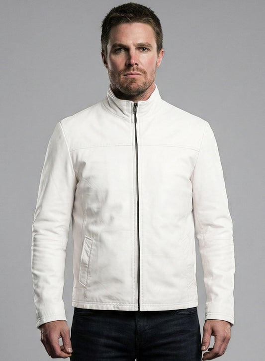 Off White Stephen Amell Arrow Leather Jacket