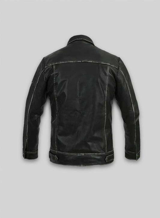 Ontario Rubbed Black Leather Jacket