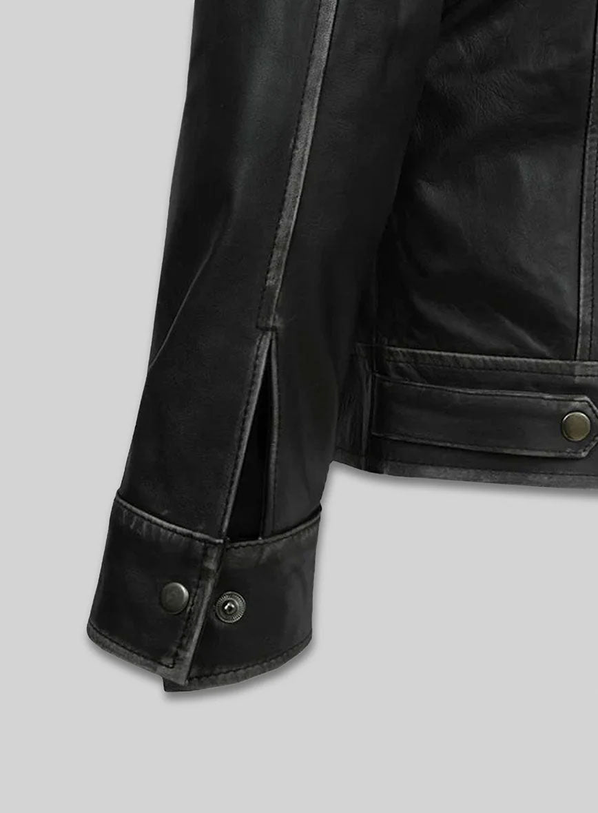 Ontario Rubbed Black Leather Jacket