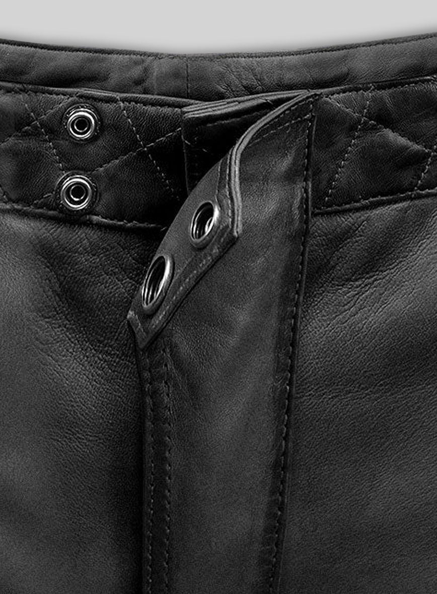 Outlaw Burnt Charcoal Leather Pants