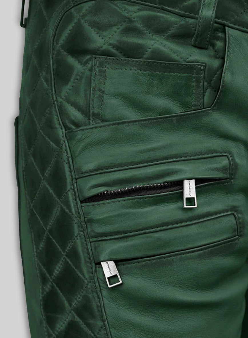 Outlaw Burnt Green Leather Pants