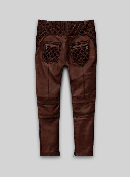 Outlaw Burnt Maroon Leather Pants