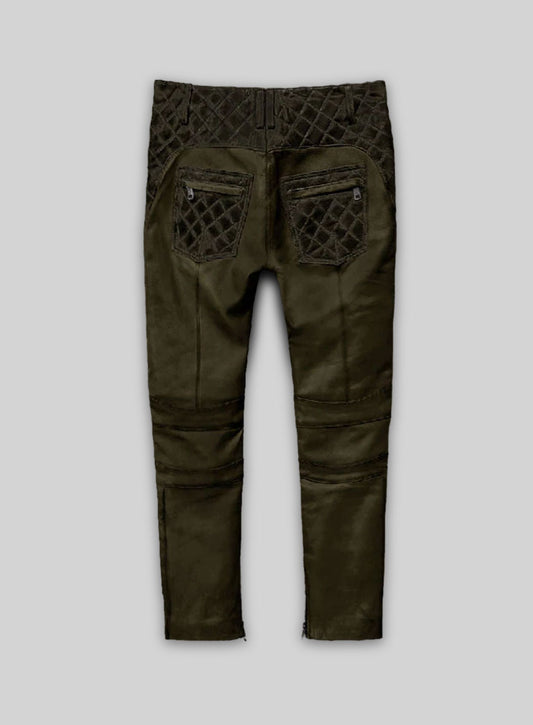 Outlaw Burnt Olive Leather Pants