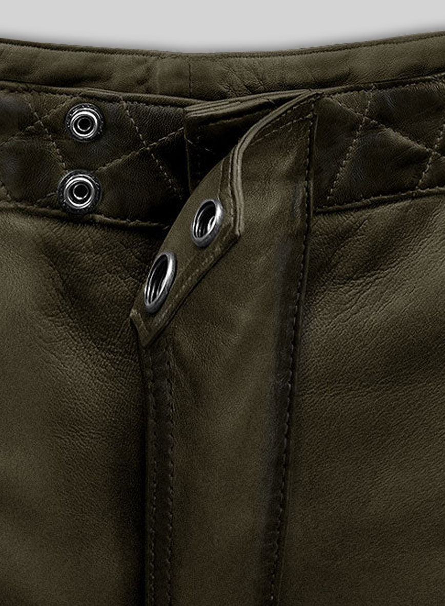 Outlaw Burnt Olive Leather Pants