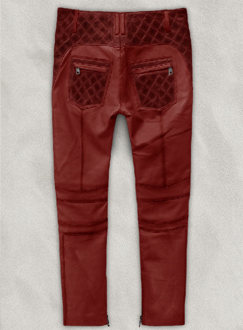 Outlaw Burnt Red Leather Pants - LeatherCult