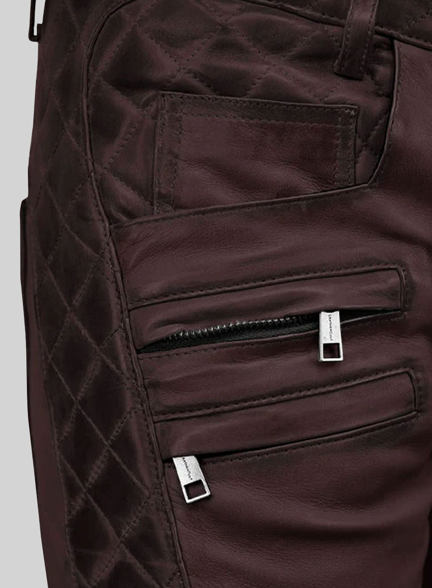 Outlaw Burnt Wine Leather Pants
