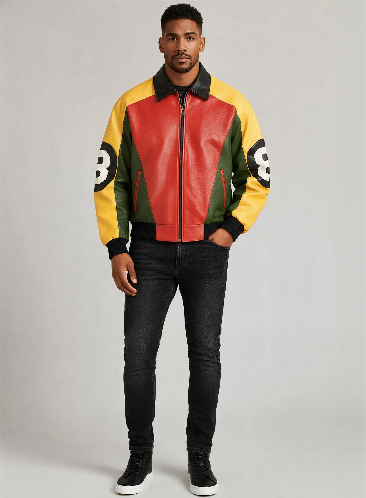 Patrick Warburton 8 Ball Leather Jacket