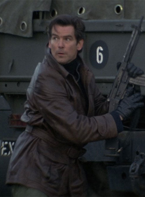Pierce Brosnan Tomorrow Never Dies Leather Trench Coat - LeatherCult