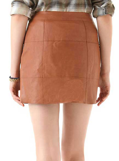 Piping Leather Skirt - # 183 - LeatherCult