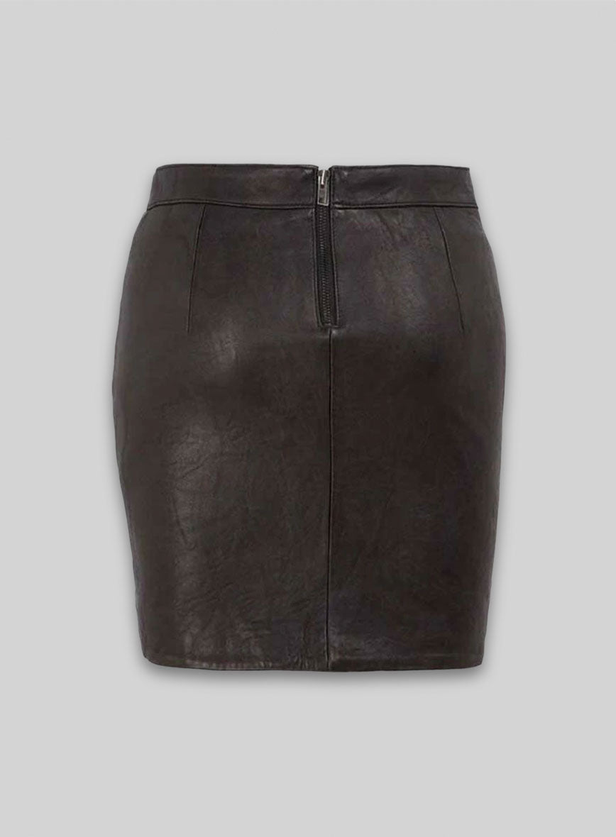 Pique Twist Leather Skirt - # 174