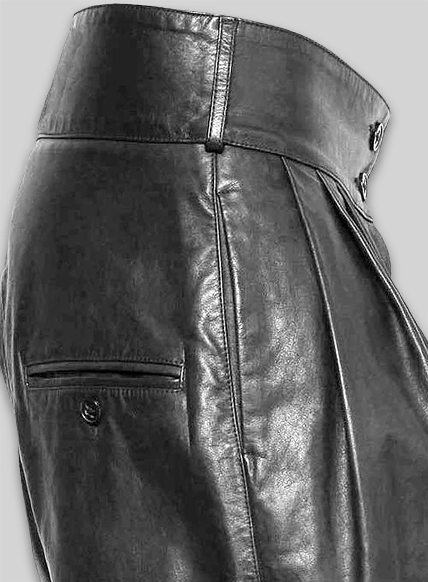 Pleated Leather Shorts Style # 363