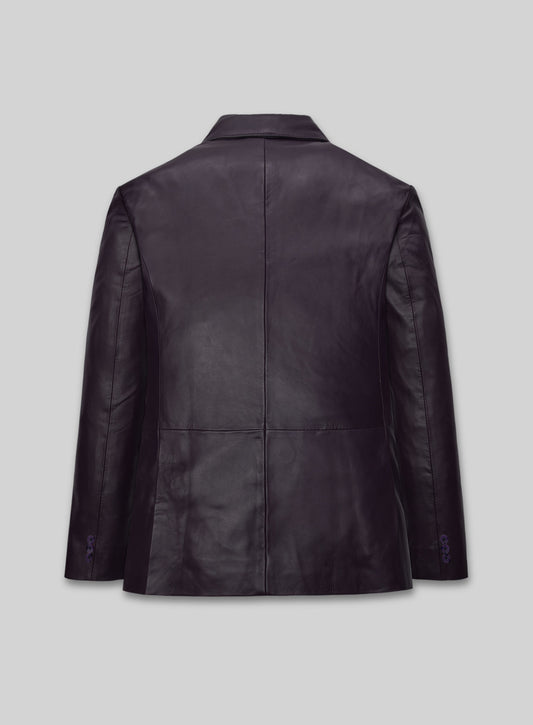 Purple Hampton Leather Blazer