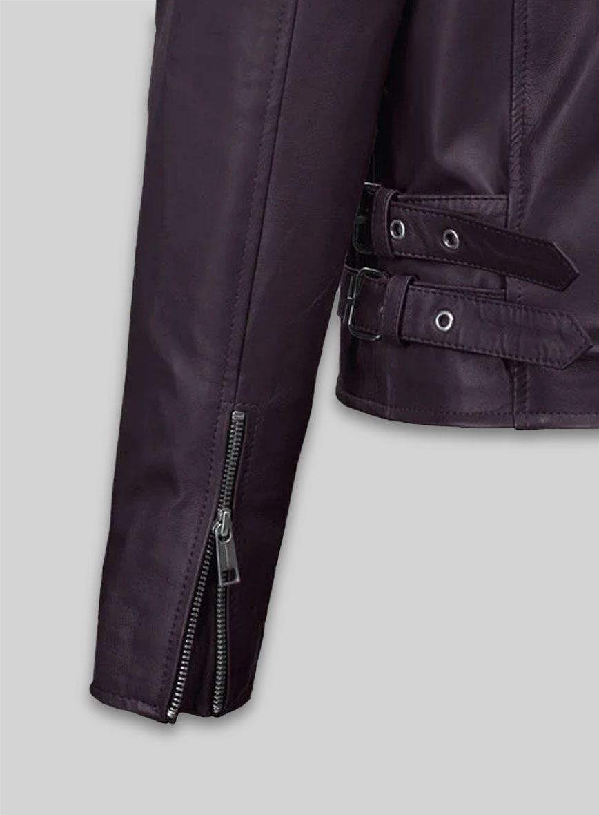 Purple Hilary Duff Leather Jacket #3