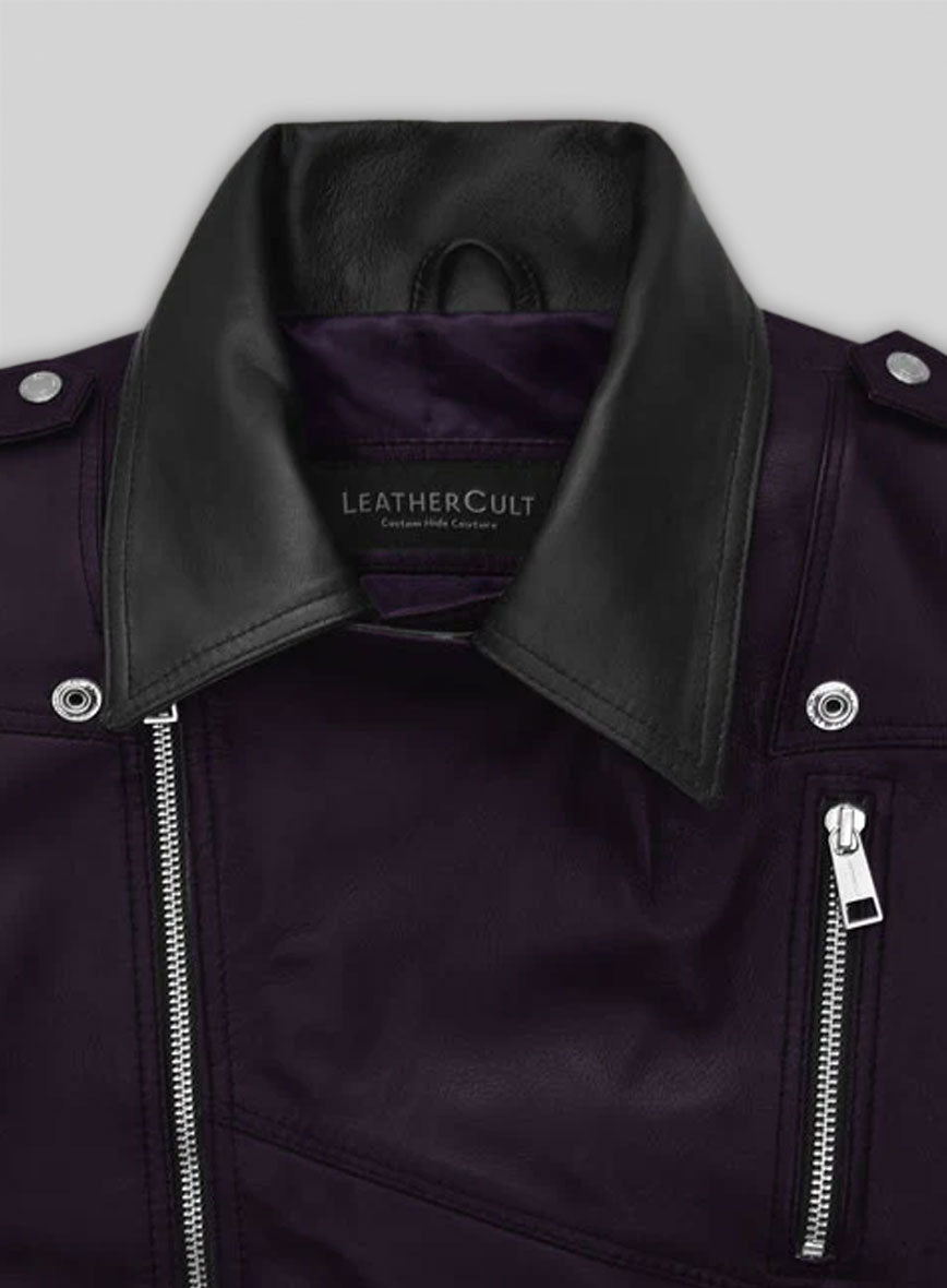 Purple Leather Vest # 336