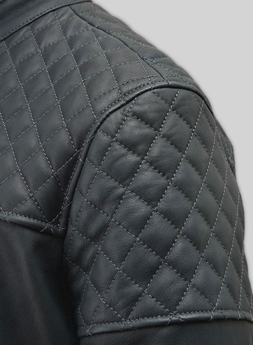 Quilted Panel Leather Jacket