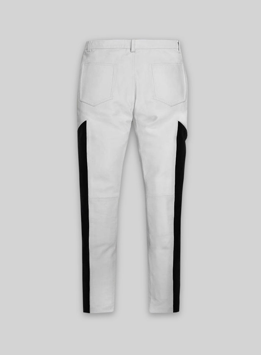 Racer Stripe Leather Jeans