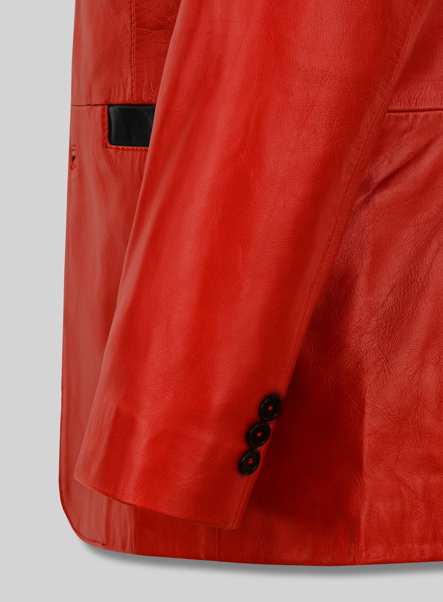 Red Hampton Leather Blazer
