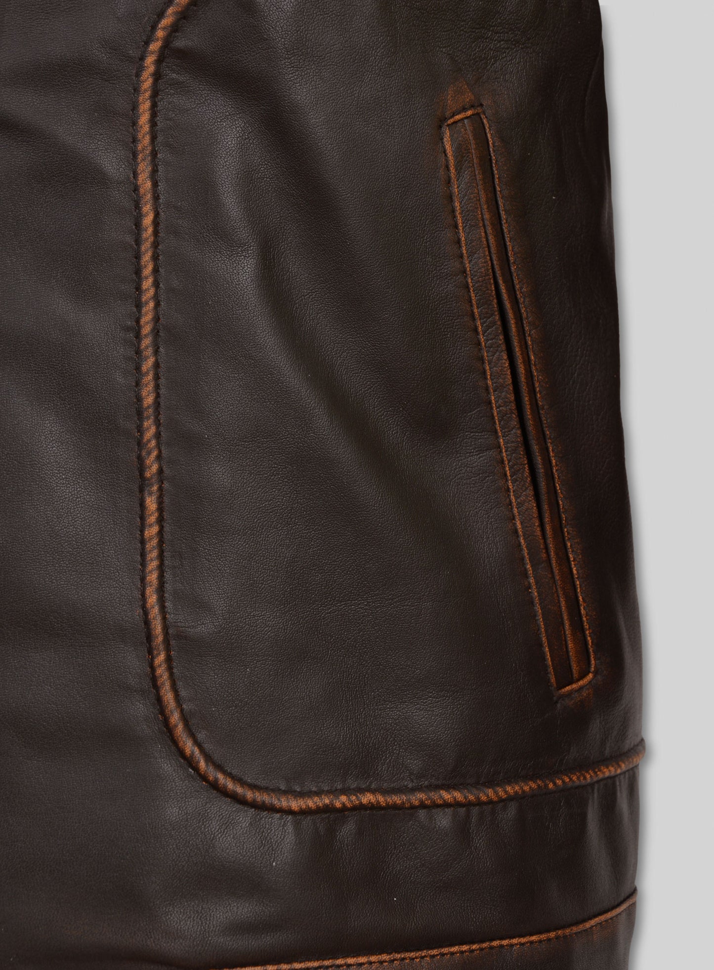 Reggie Rubbed Dark Brown Leather Jacket