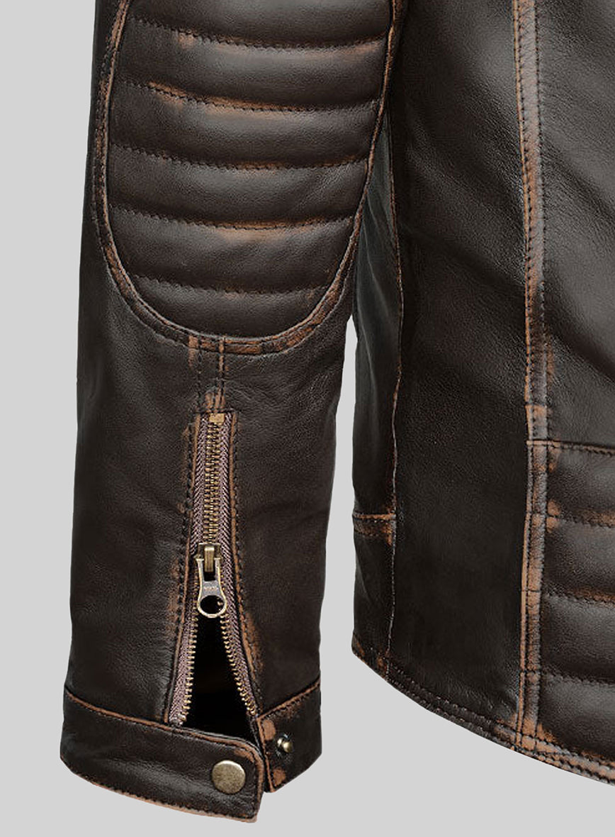 Retro Leather Jacket with Hoodie