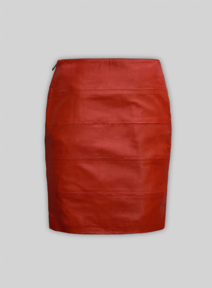 Ribbed Leather Skirt - # 445