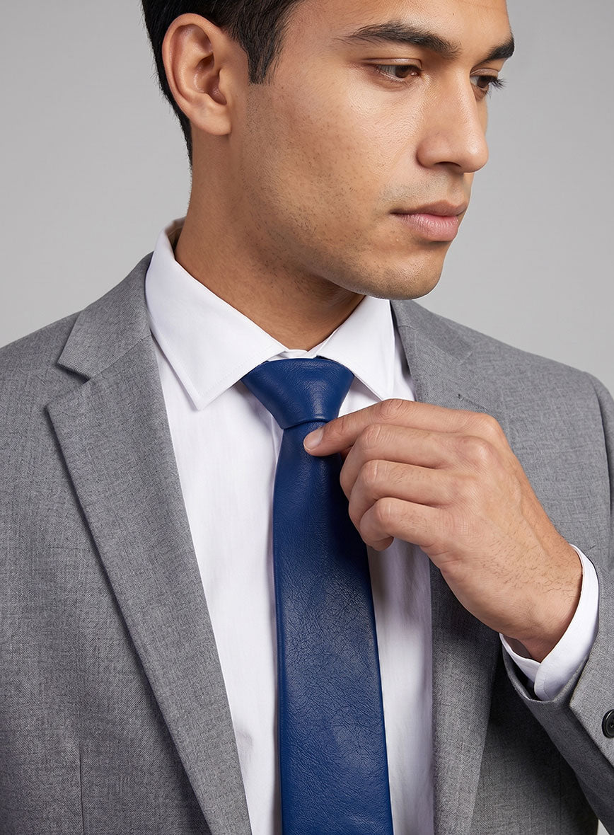 Rich Blue Leather Tie