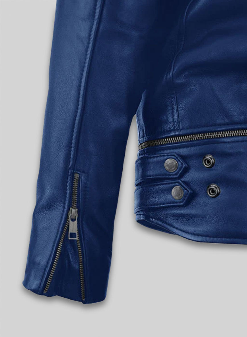 Rich Blue Trooper Biker Jacket