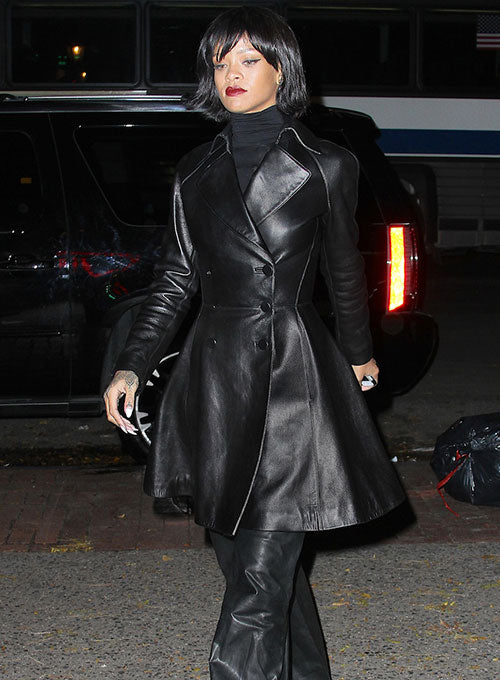 Dress Rihanna Leather Coat Rihanna Shows How To Pile On Leather For Fall  Vogue