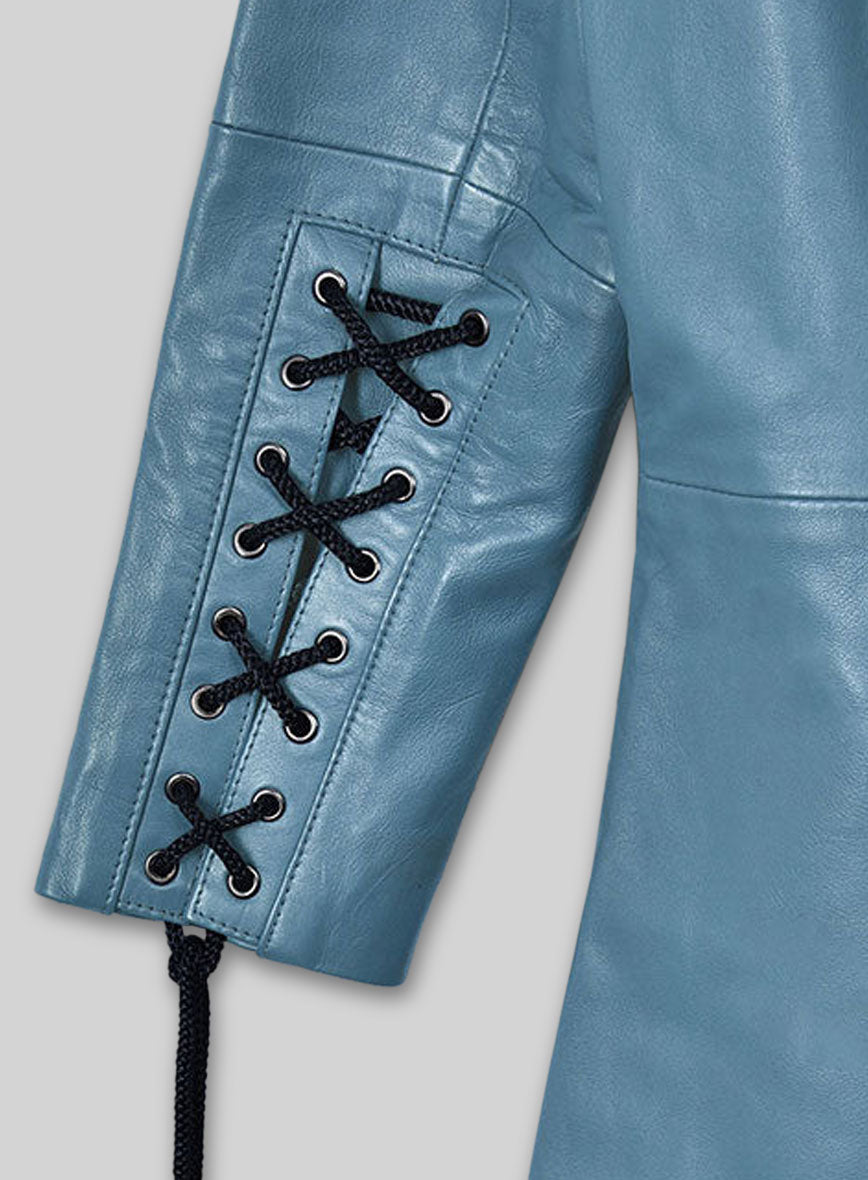 Rita Ora Leather Long Coat