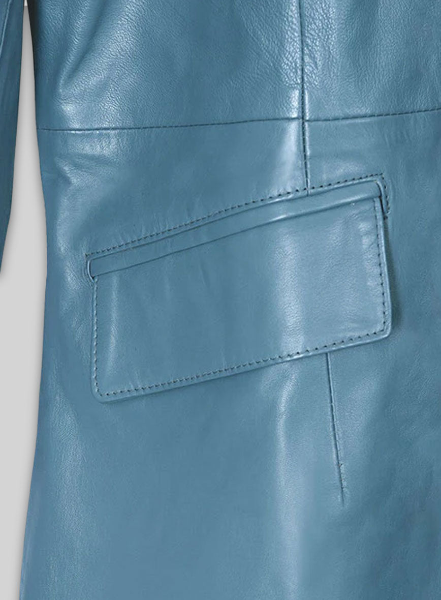 Rita Ora Leather Long Coat