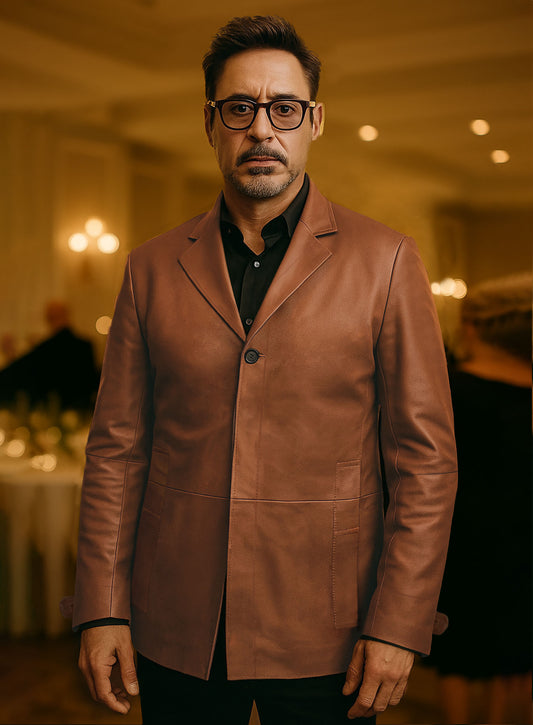 Robert Downey Jr Leather Blazer #2