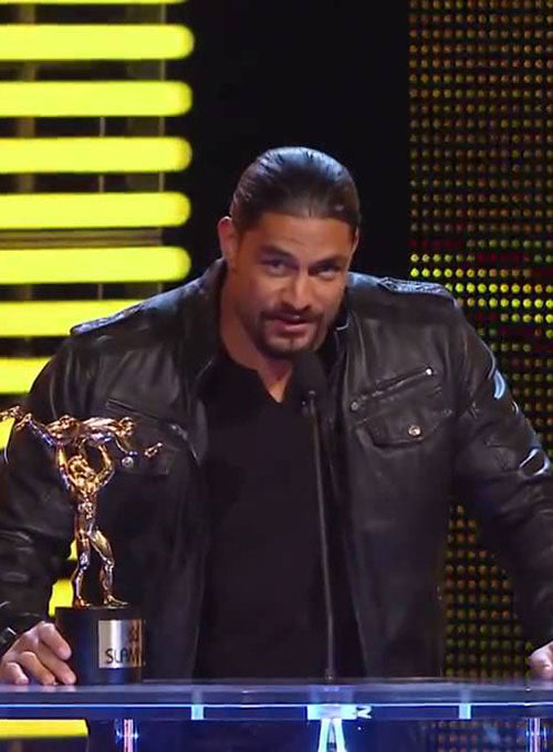 Roman Reigns Slammy Award Superstar Of The Year Leather Jacket - LeatherCult