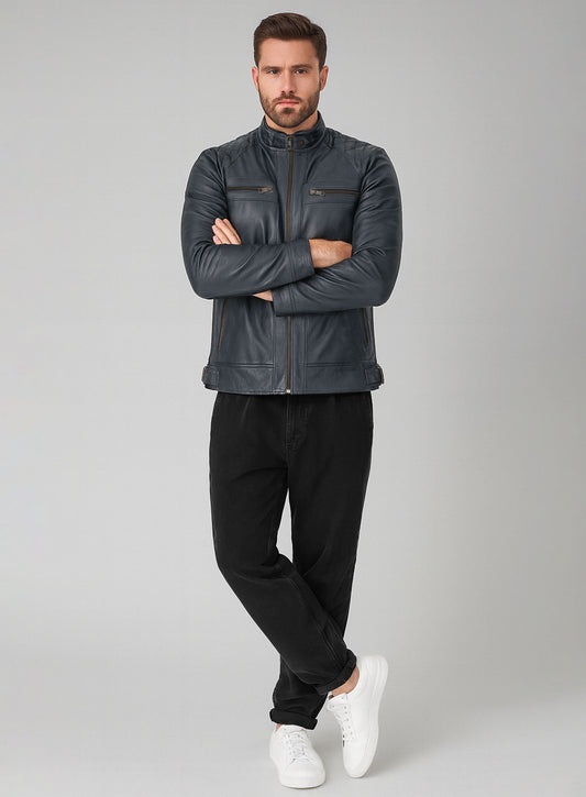 Rover Blue Leather Jacket # 653