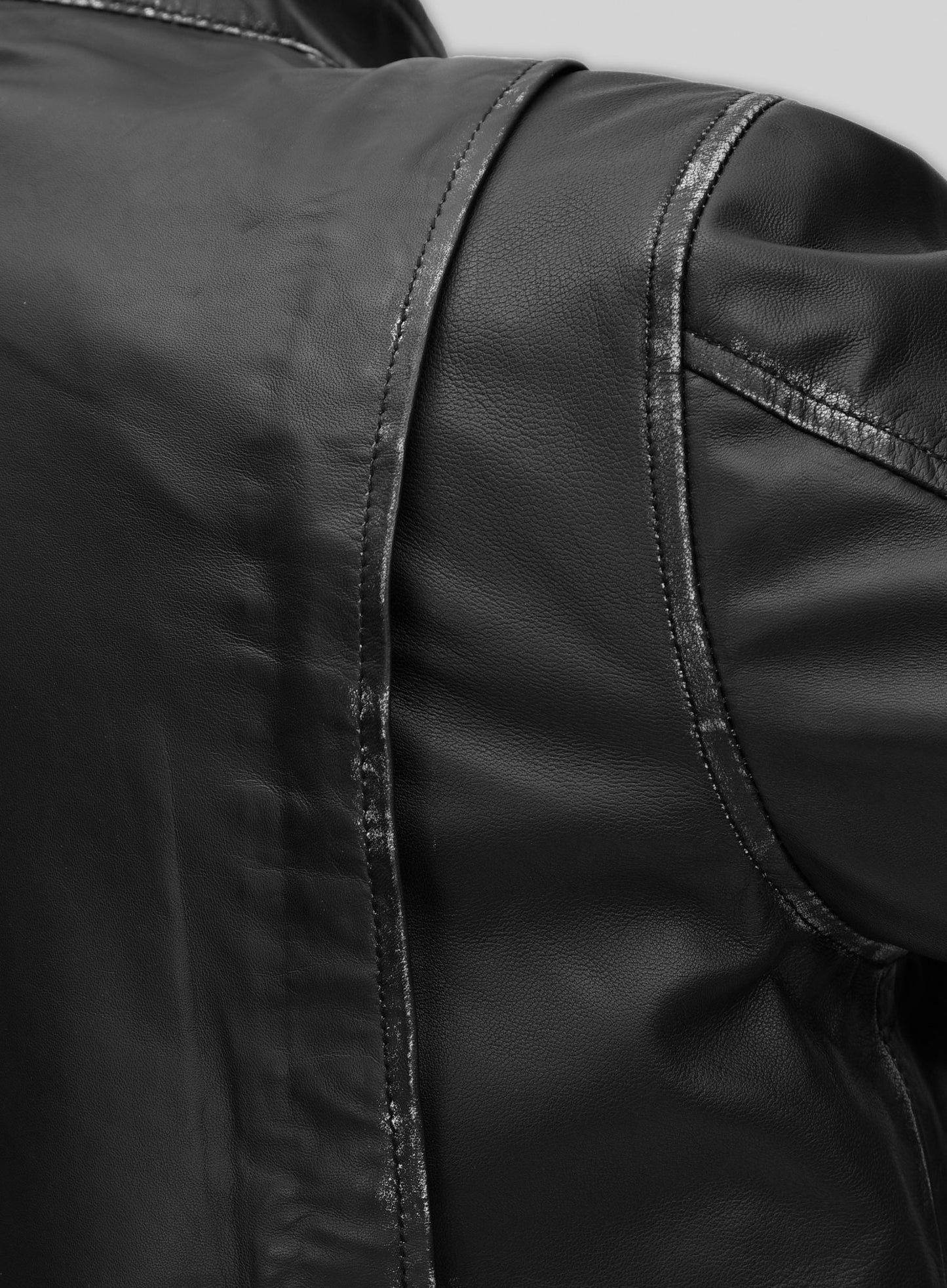 Rubbed Black Bradley Cooper Burnt Leather Jacket