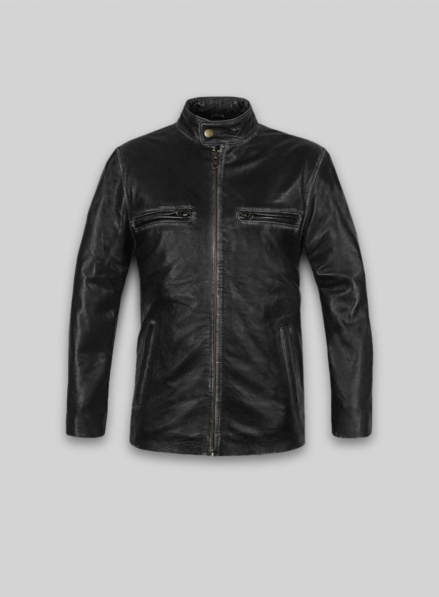 Rubbed Black Mark Wahlberg Contraband Leather Jacket