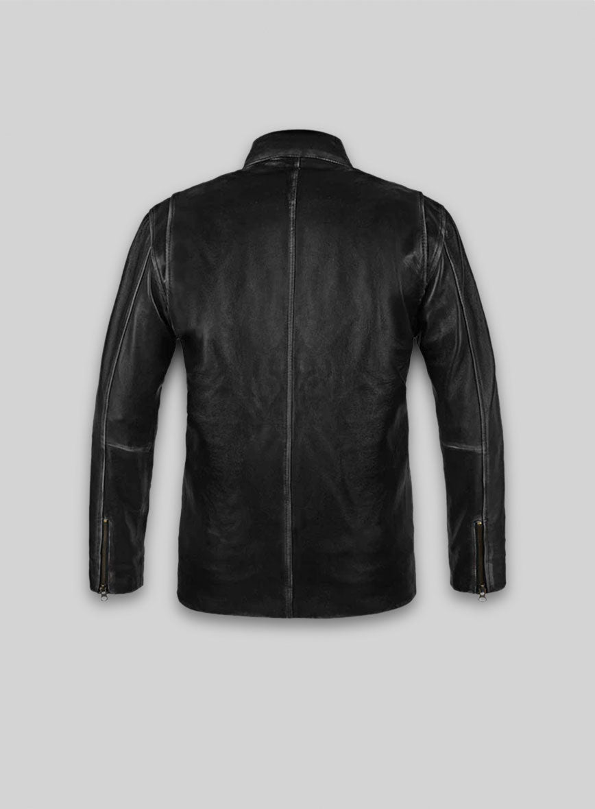 Rubbed Black Mark Wahlberg Contraband Leather Jacket