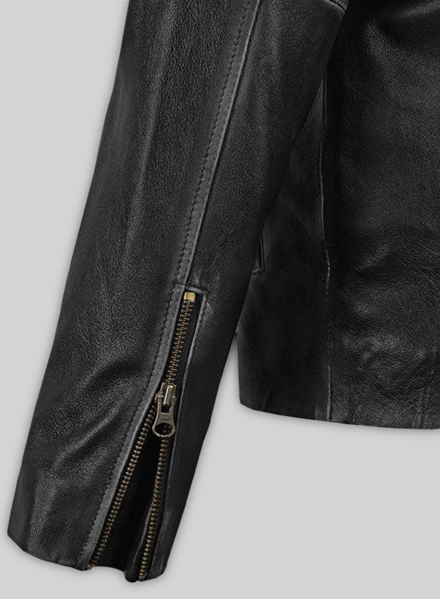 Rubbed Black Mark Wahlberg Contraband Leather Jacket